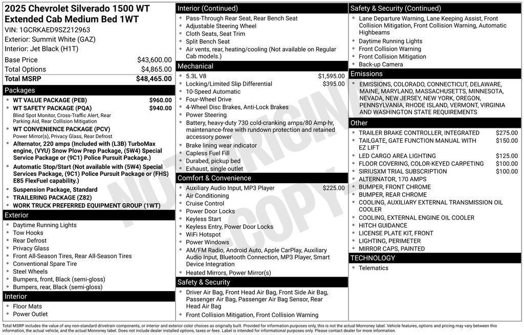 new 2025 Chevrolet Silverado 1500 car, priced at $44,467