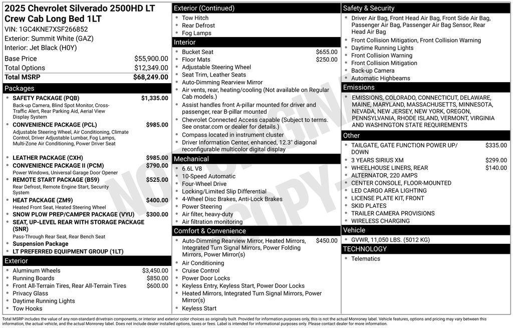 new 2025 Chevrolet Silverado 2500 car, priced at $65,083