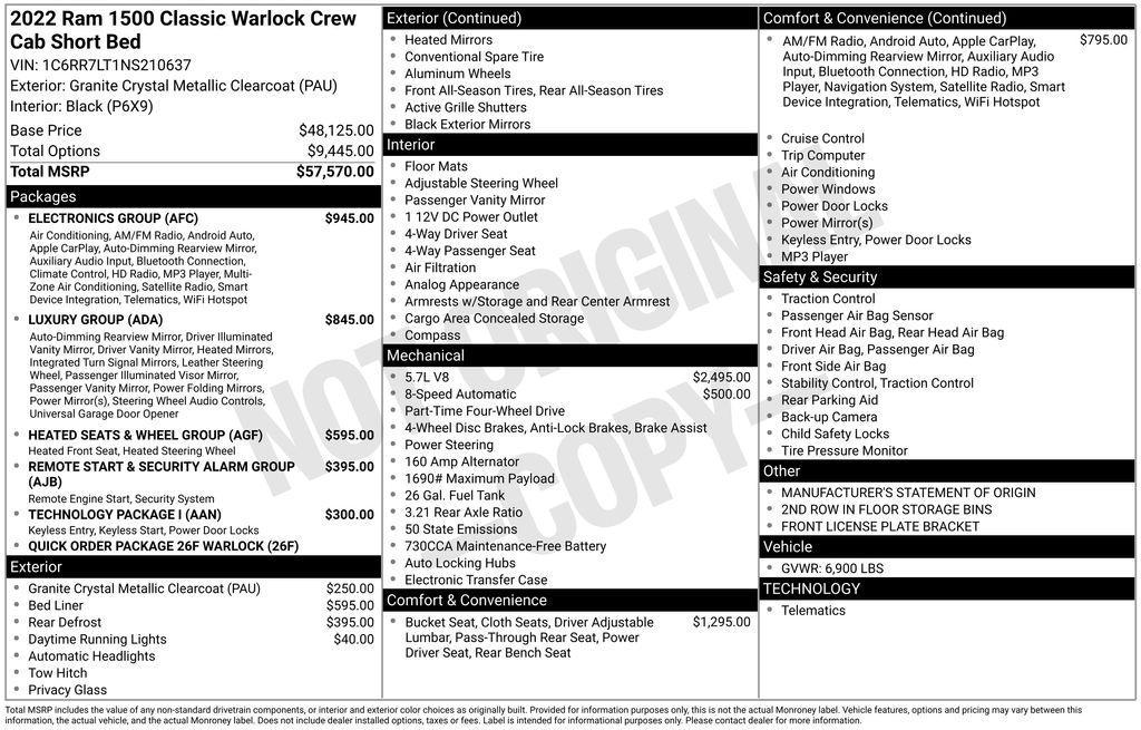 used 2022 Ram 1500 Classic car, priced at $34,000