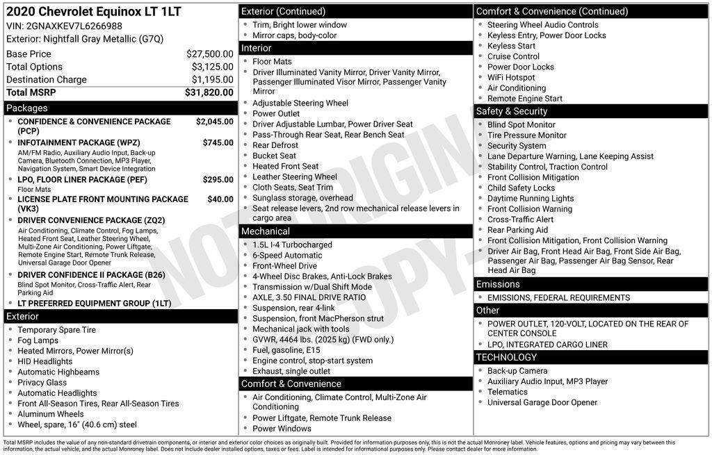 used 2020 Chevrolet Equinox car, priced at $16,999