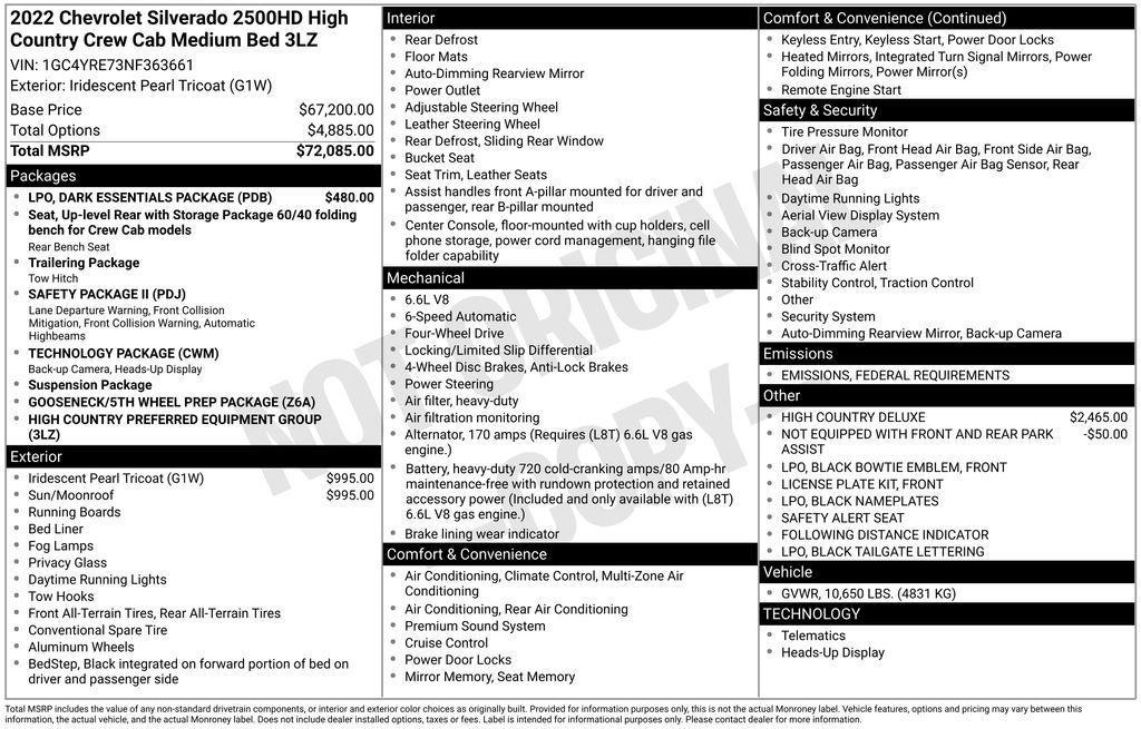 used 2022 Chevrolet Silverado 2500 car, priced at $60,652