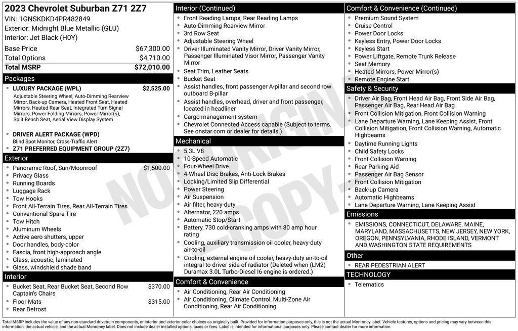 used 2023 Chevrolet Suburban car, priced at $56,708
