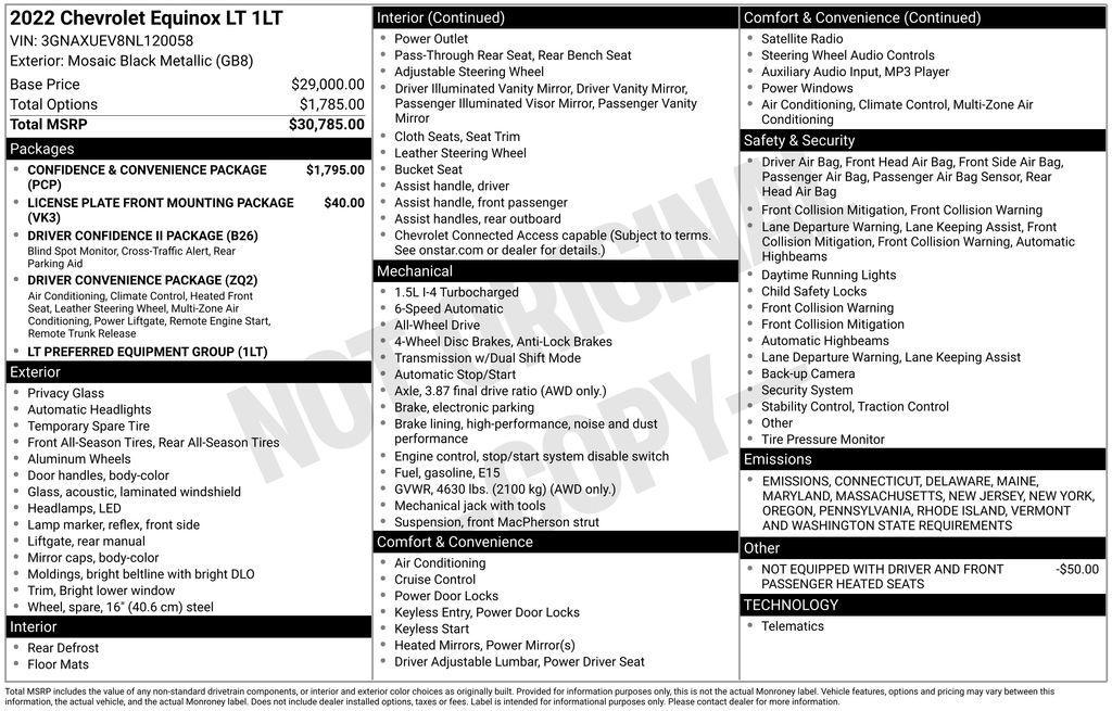 used 2022 Chevrolet Equinox car, priced at $22,703