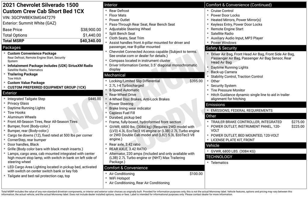 used 2021 Chevrolet Silverado 1500 car, priced at $31,692