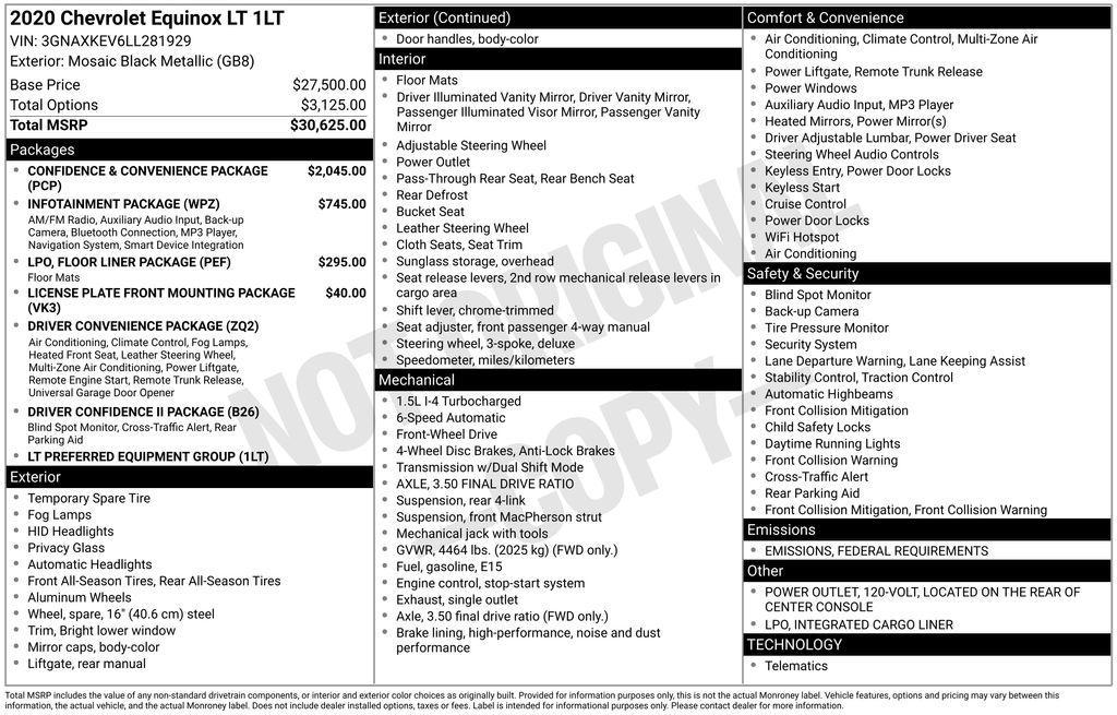 used 2020 Chevrolet Equinox car, priced at $17,679