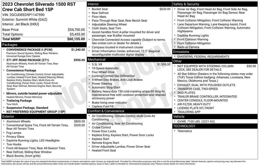used 2023 Chevrolet Silverado 1500 car, priced at $50,142