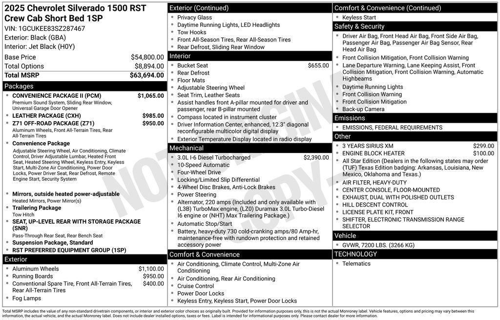new 2025 Chevrolet Silverado 1500 car, priced at $59,264