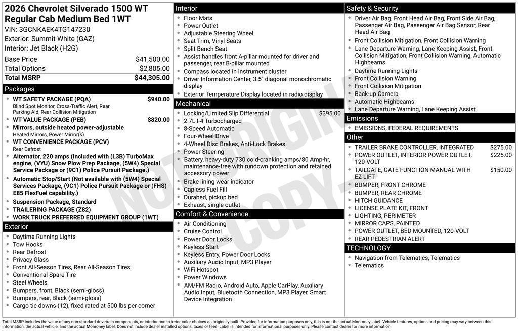 new 2026 Chevrolet Silverado 1500 car, priced at $39,624