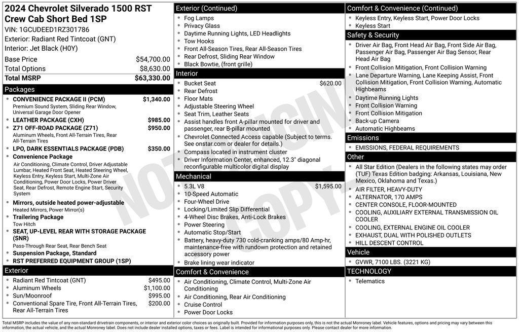 used 2024 Chevrolet Silverado 1500 car, priced at $50,620