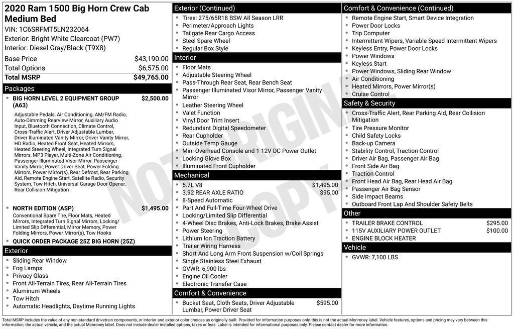 used 2020 Ram 1500 car, priced at $29,716