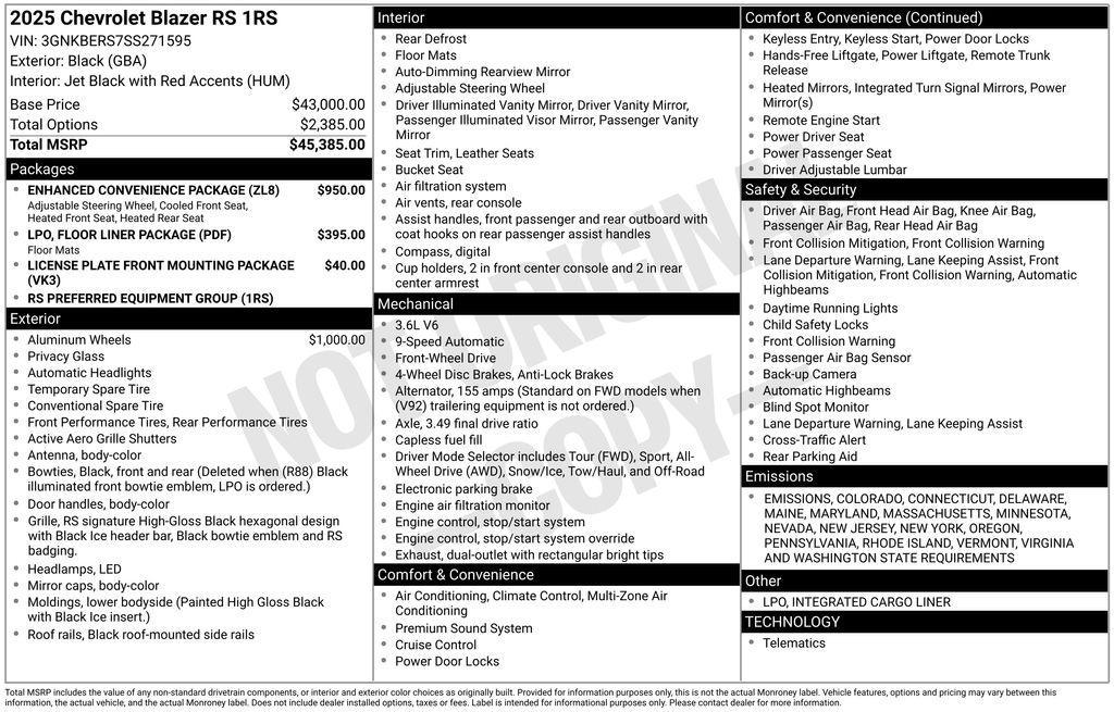 new 2025 Chevrolet Blazer car, priced at $42,561