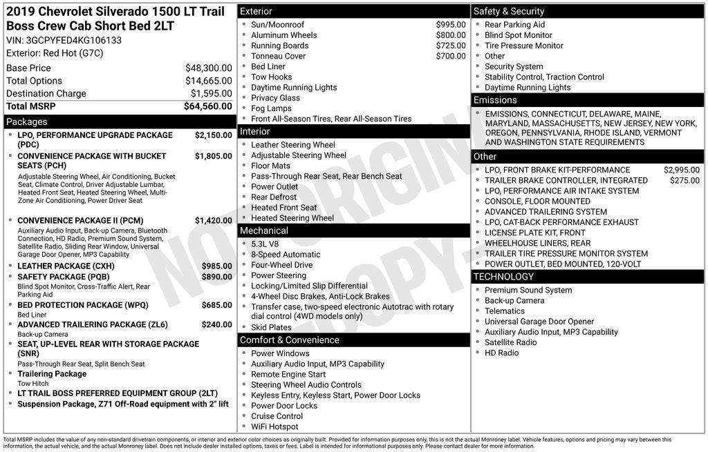 used 2019 Chevrolet Silverado 1500 car, priced at $35,782