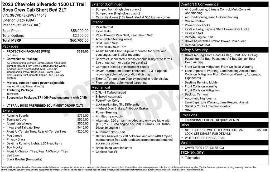 used 2023 Chevrolet Silverado 1500 car, priced at $44,500