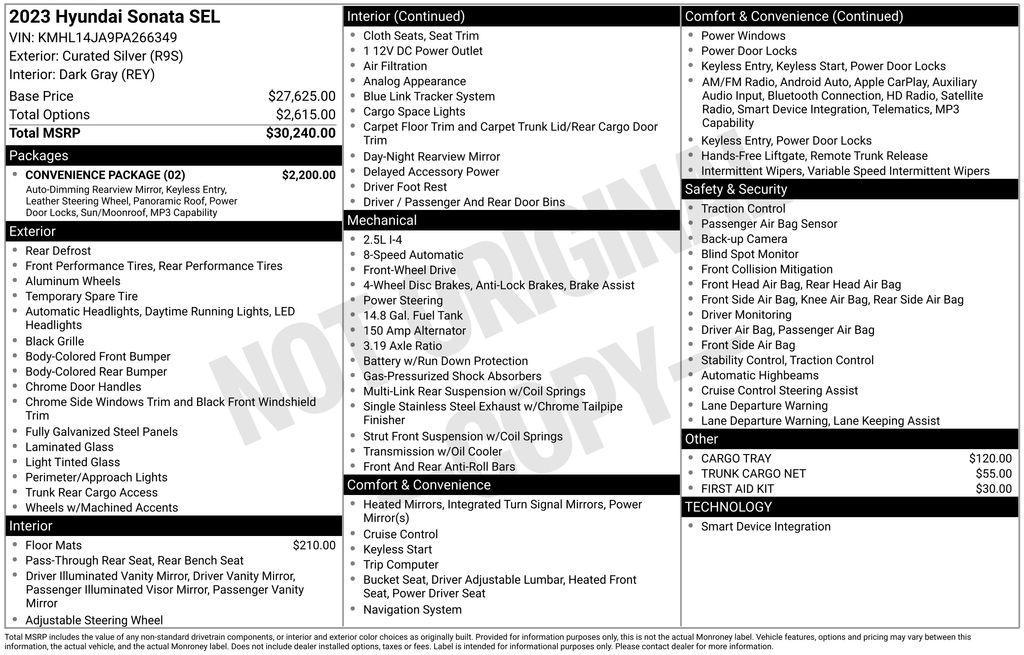 used 2023 Hyundai Sonata car, priced at $22,500