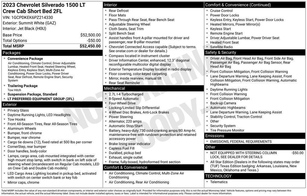 used 2023 Chevrolet Silverado 1500 car, priced at $36,333