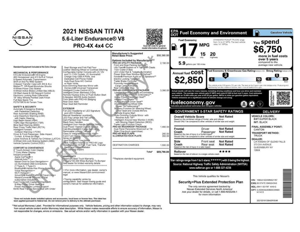 used 2021 Nissan Titan car, priced at $34,999
