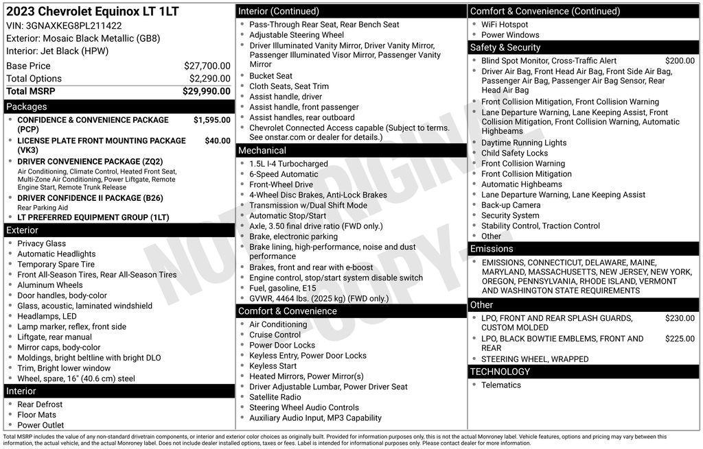 used 2023 Chevrolet Equinox car, priced at $22,961