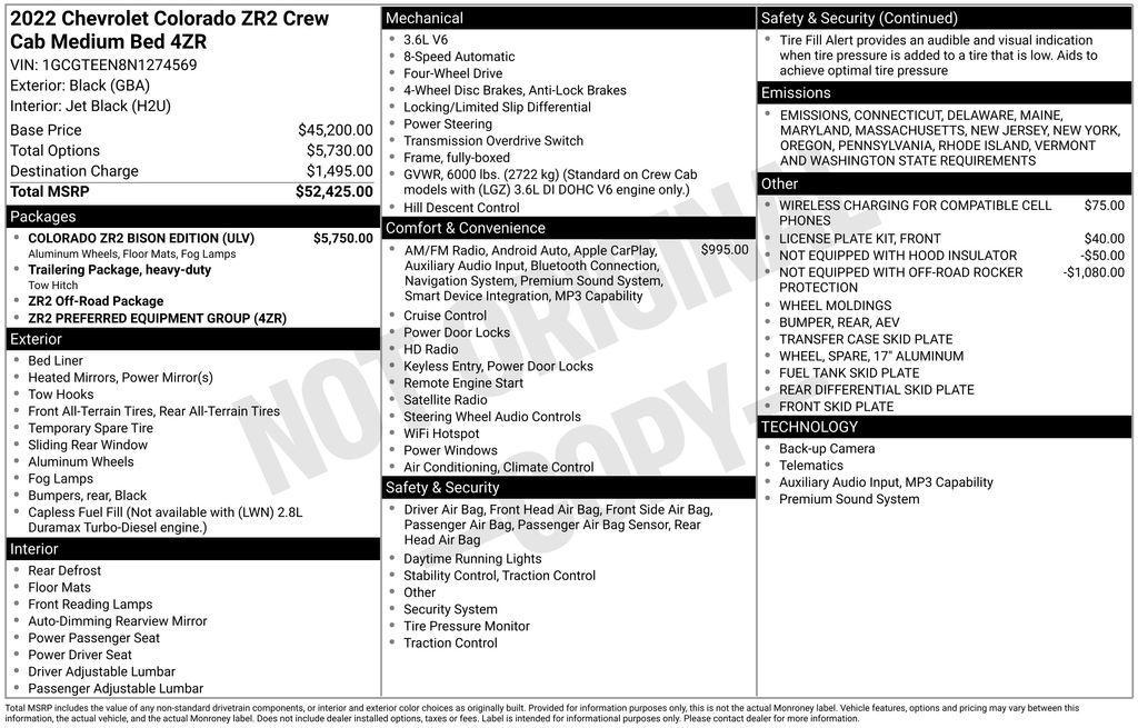 used 2022 Chevrolet Colorado car, priced at $34,000