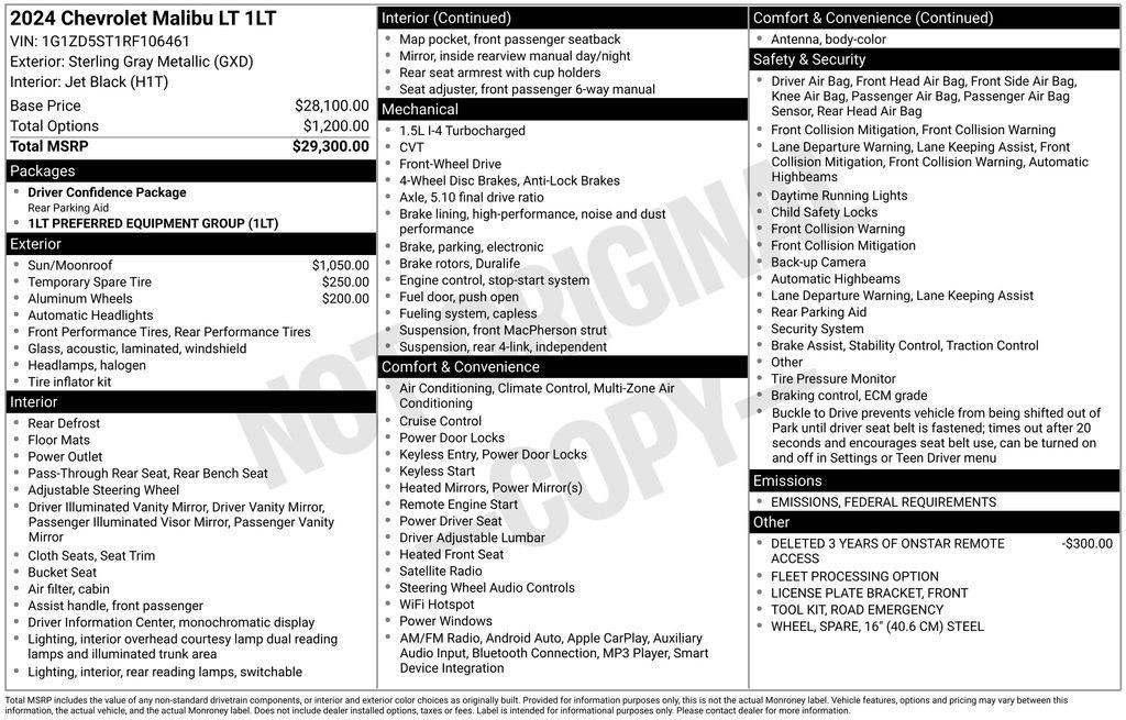 used 2024 Chevrolet Malibu car, priced at $17,309