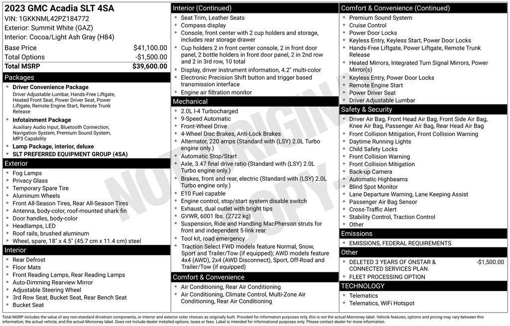 used 2023 GMC Acadia car, priced at $24,207