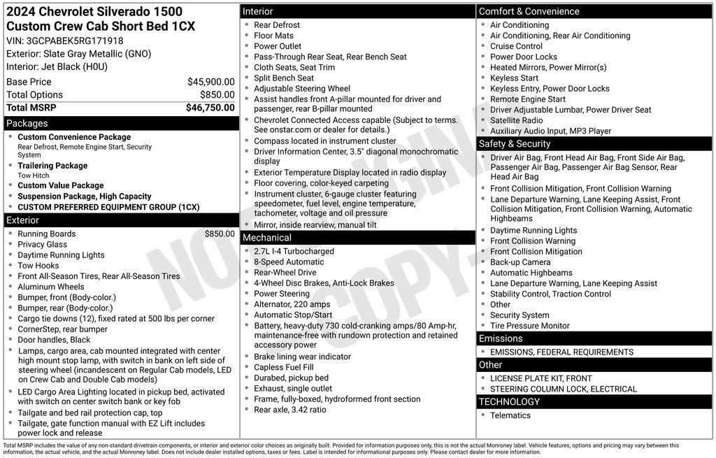 used 2024 Chevrolet Silverado 1500 car, priced at $37,000