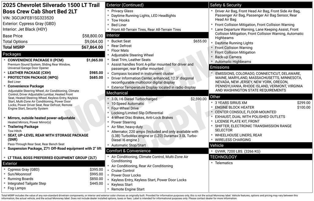 new 2025 Chevrolet Silverado 1500 car, priced at $64,025