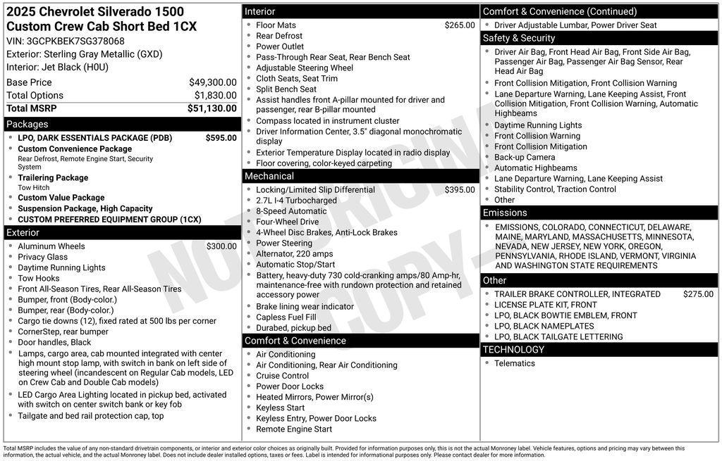 new 2025 Chevrolet Silverado 1500 car, priced at $46,636