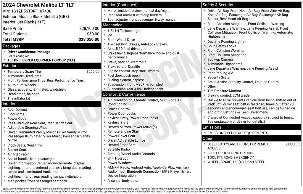 used 2024 Chevrolet Malibu car, priced at $17,307