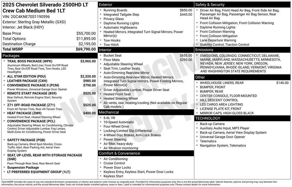 used 2025 Chevrolet Silverado 2500 car, priced at $63,309