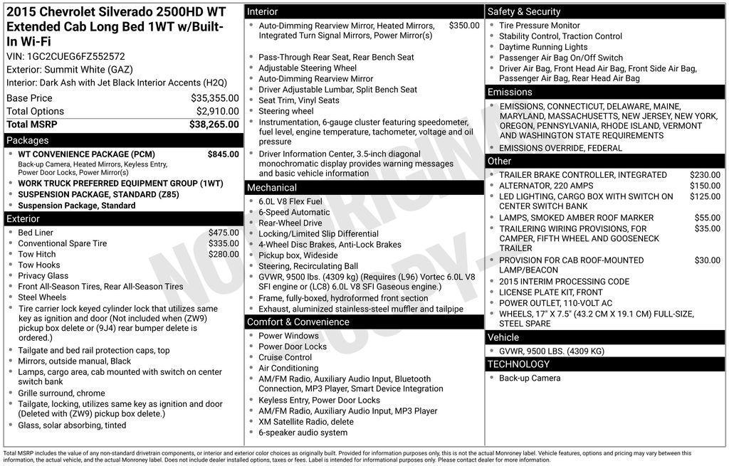 used 2015 Chevrolet Silverado 2500 car, priced at $21,874