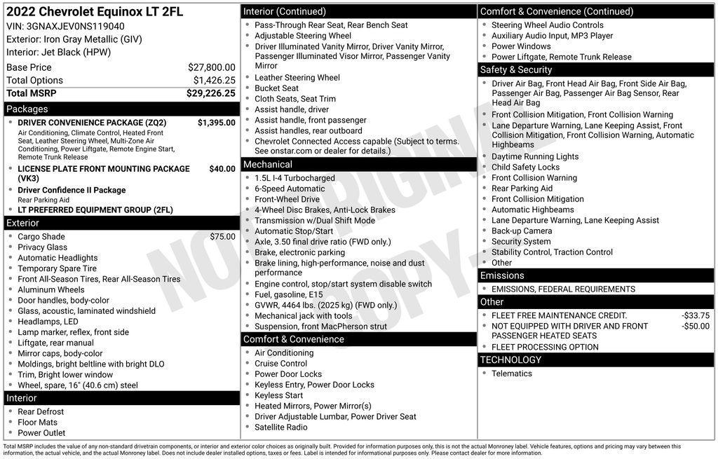 used 2022 Chevrolet Equinox car, priced at $19,843