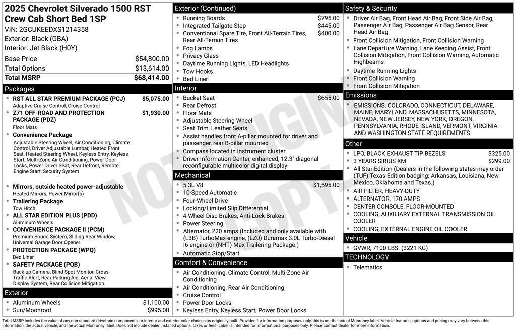 new 2025 Chevrolet Silverado 1500 car, priced at $60,504