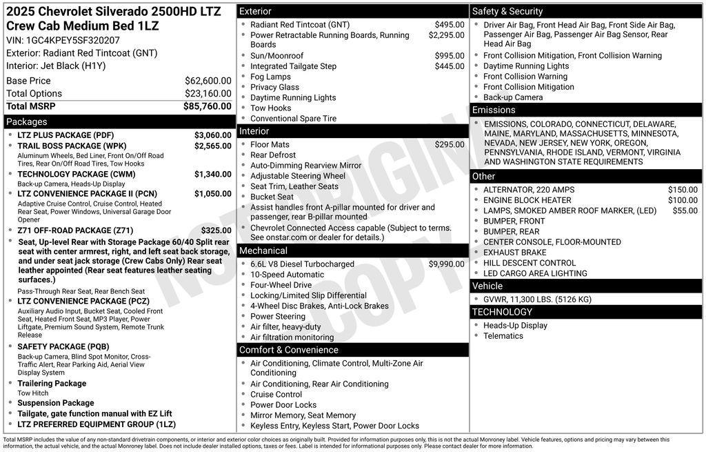 new 2025 Chevrolet Silverado 2500 car, priced at $81,922