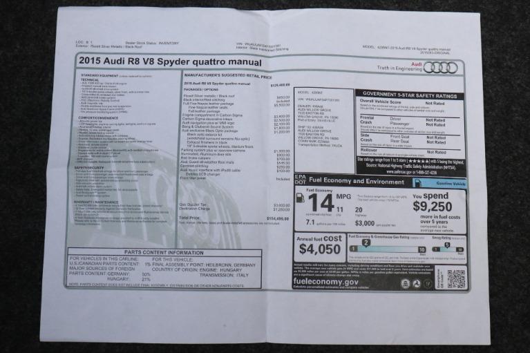 used 2015 Audi R8 car, priced at $119,900