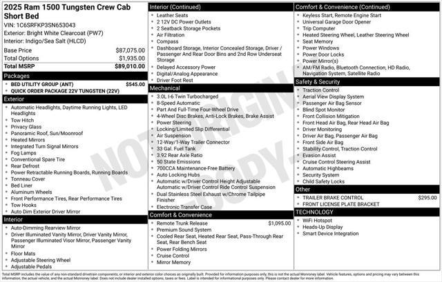 new 2025 Ram 1500 car, priced at $91,005