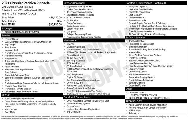 used 2021 Chrysler Pacifica car, priced at $30,187