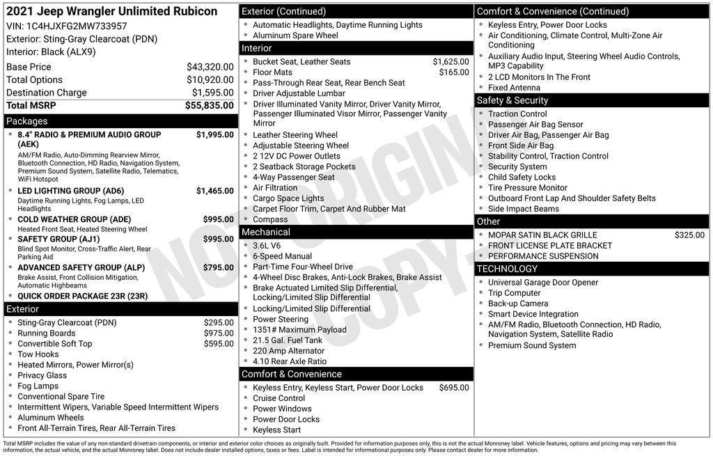 used 2021 Jeep Wrangler Unlimited car, priced at $36,899