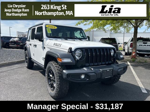 used 2021 Jeep Wrangler Unlimited car, priced at $31,187