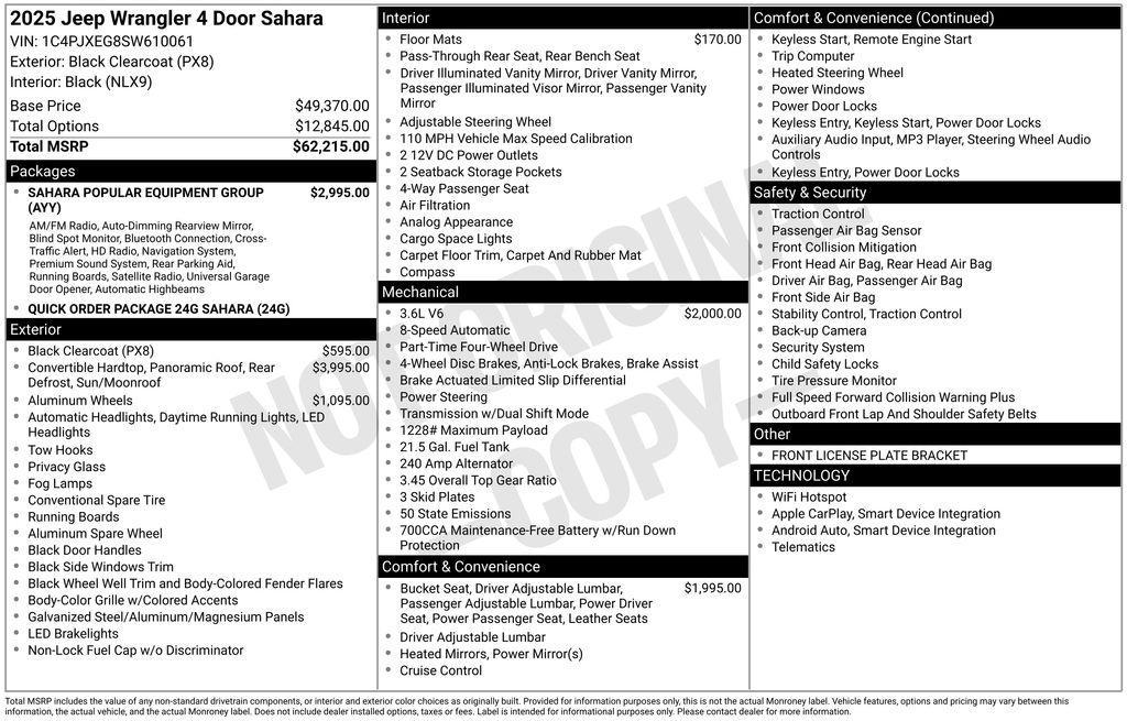 new 2025 Jeep Wrangler car, priced at $54,563