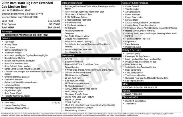 used 2022 Ram 1500 car, priced at $34,649