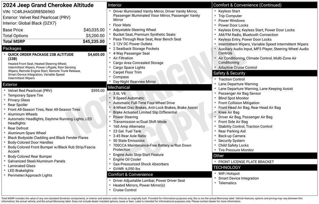 used 2024 Jeep Grand Cherokee car, priced at $32,149