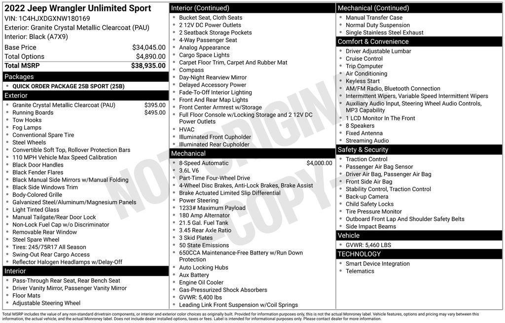 used 2022 Jeep Wrangler Unlimited car, priced at $31,399