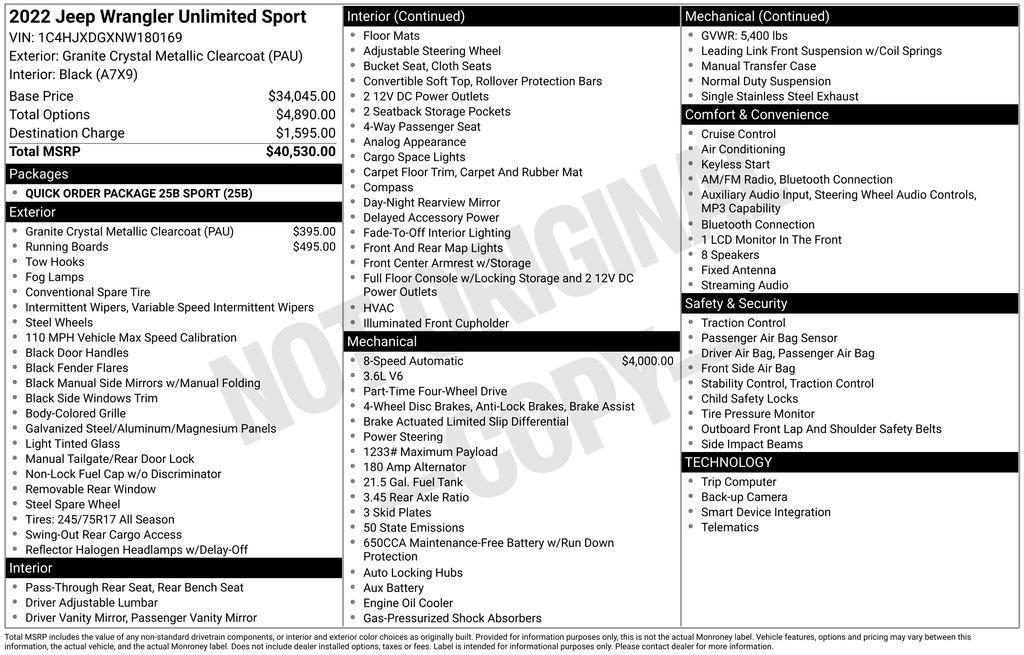 used 2022 Jeep Wrangler Unlimited car, priced at $30,499