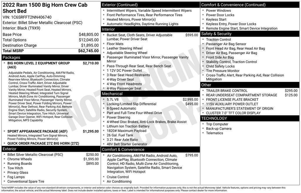 used 2022 Ram 1500 car, priced at $37,999