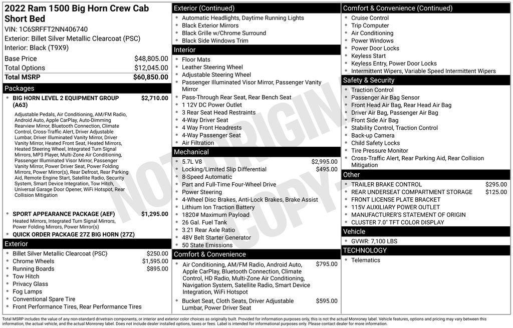 used 2022 Ram 1500 car, priced at $37,999