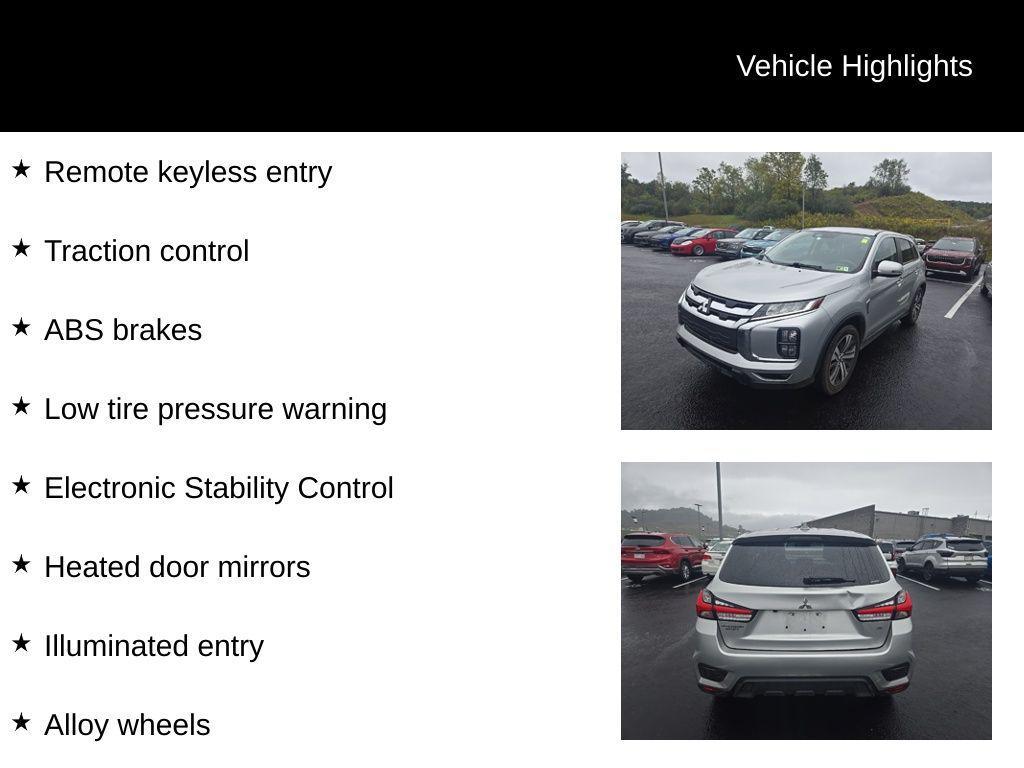 used 2020 Mitsubishi Outlander Sport car, priced at $17,961