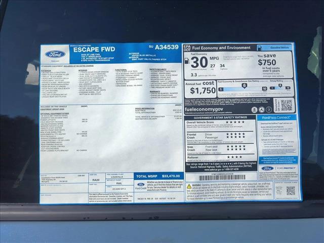 new 2025 Ford Escape car, priced at $30,927