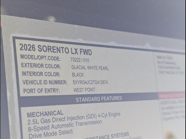 new 2026 Kia Sorento car, priced at $32,755