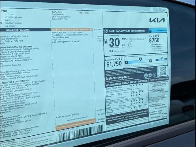 new 2025 Kia K5 car, priced at $27,660