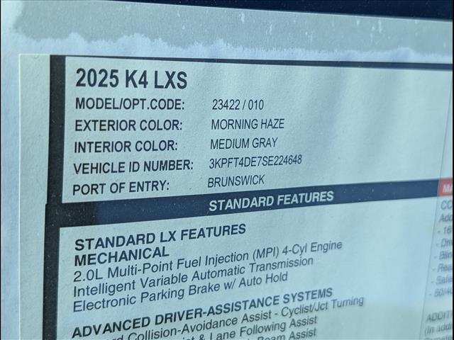 new 2025 Kia K4 car, priced at $23,225